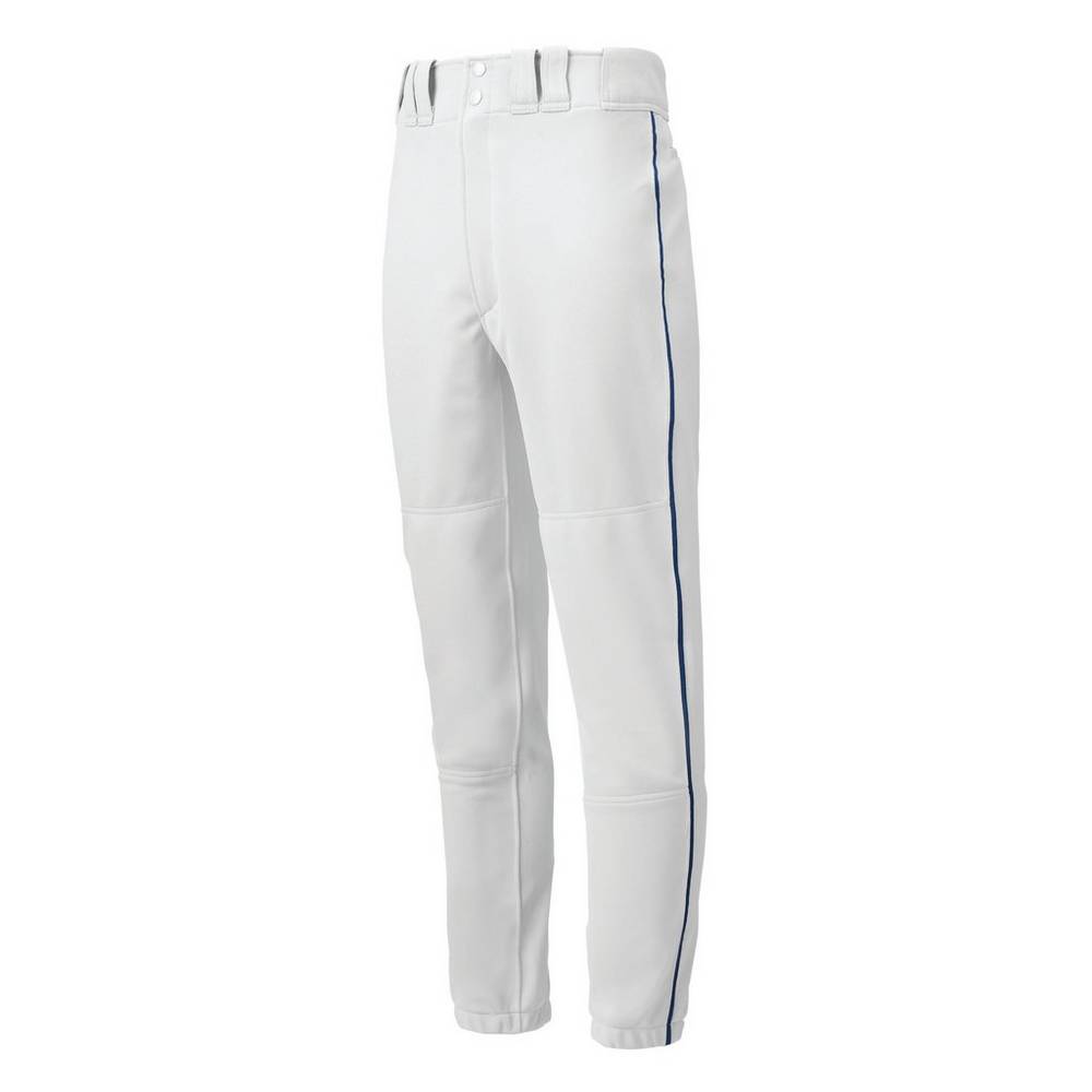 Pantalones Mizuno Beisbol Premier Piped Para Hombre Blancos/Azul Marino 0867124-KO